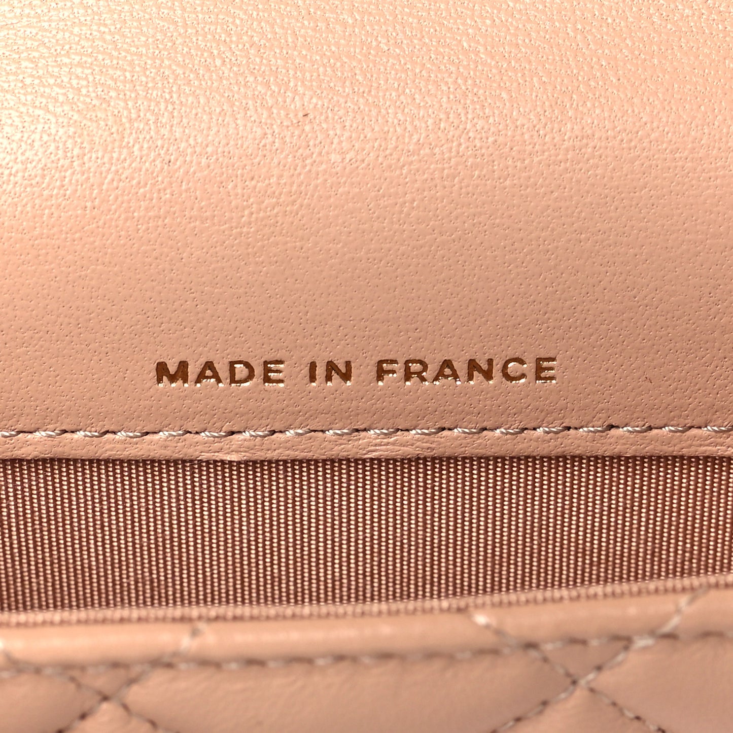 Lambskin Quilted Top Handle Flap Coin Purse With Chain Beige