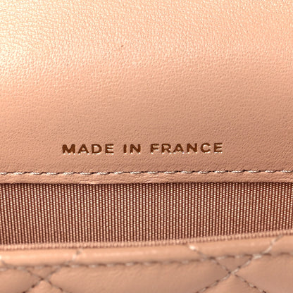 Chanel Lambskin Quilted Top Handle Flap Coin Purse With Chain Beige 7 of 11