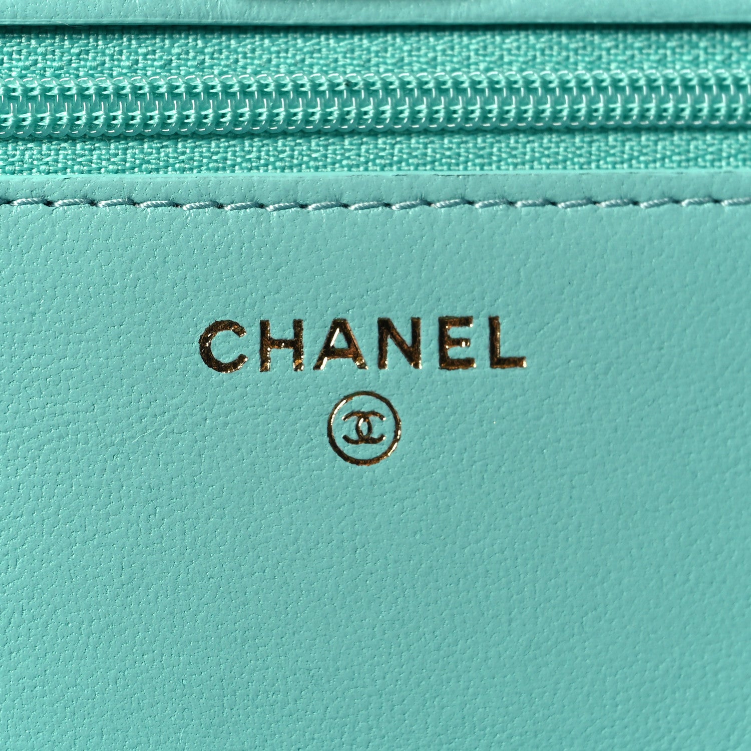 Chanel Lambskin Quilted Trendy CC Wallet On Chain WOC Turquoise 6 of 13