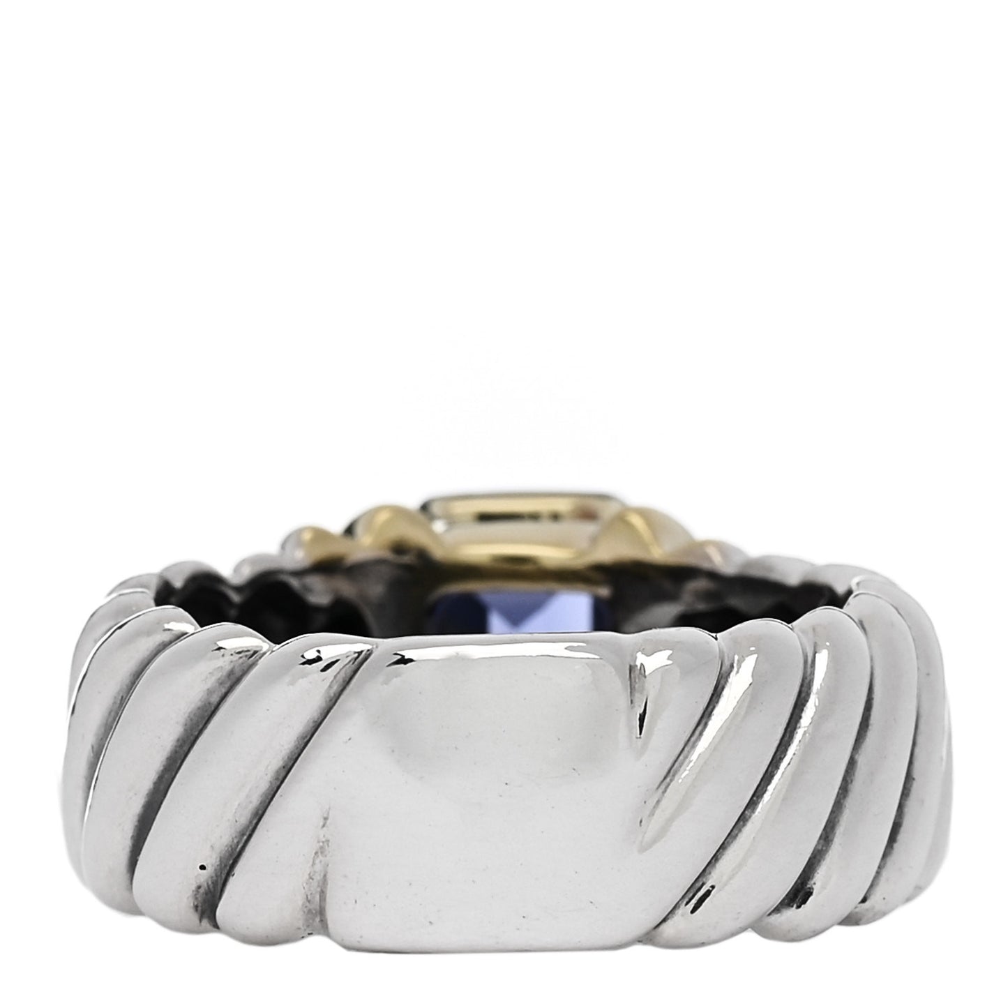 Sterling Silver 14K Yellow Gold Iolite Ring 53 6.25