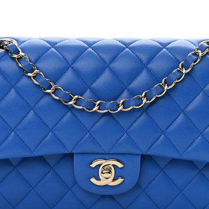 Chanel Lambskin Quilted Medium Double Flap Blue 8 of 12
