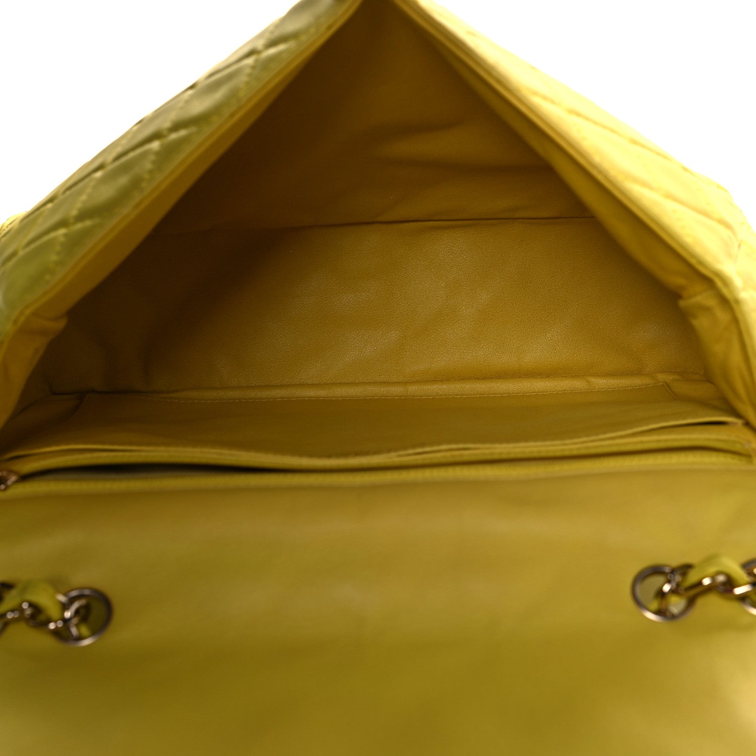 Chanel Lambskin Quilted Jumbo Single Flap Yellow 4 of 15