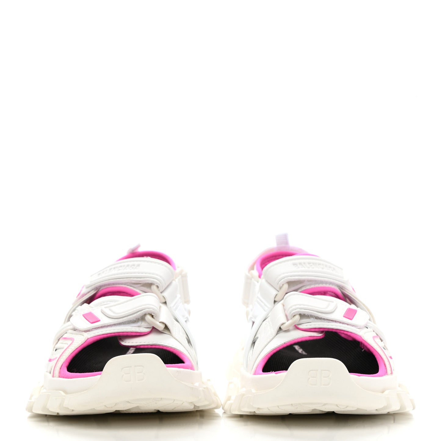 Rubber Neoprene Bi-Color Womens Track Sandals 38 White Fluo Pink