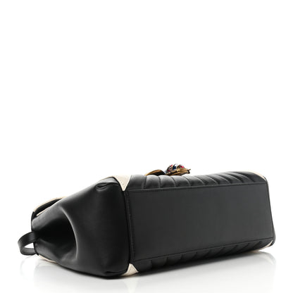 Gucci Calfskin Bamboo Trapuntata Queen Margaret Top Handle Bag Mystic White Black 4 of 9