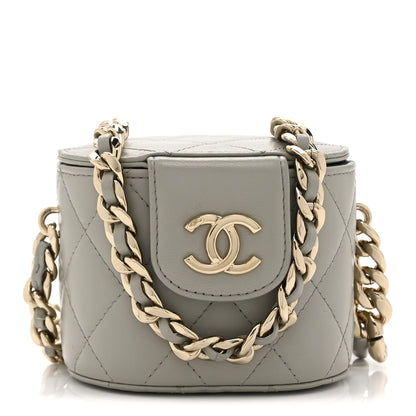Chanel Lambskin Quilted Mini Vanity Case With Chain Grey 1 of 12