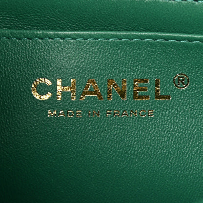 Chanel Lambskin Quilted Mini Top Handle Rectangular Flap Green 6 of 11