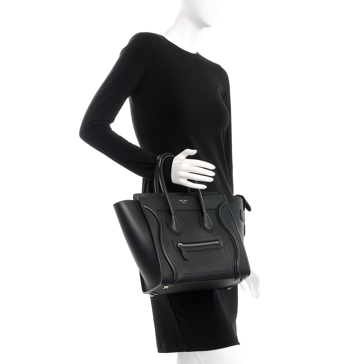 Drummed Calfskin Micro Luggage Black