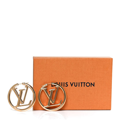 Louis Vuitton Metal Louise Hoop Earrings Gold 7 of 7