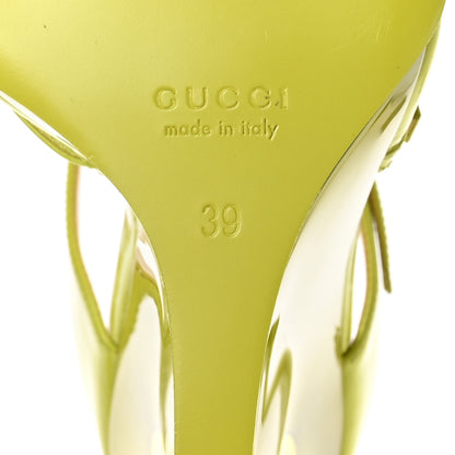 Gucci Regent Calfskin Lucite Wedge 110 Mules 39 Firefly 7 of 9
