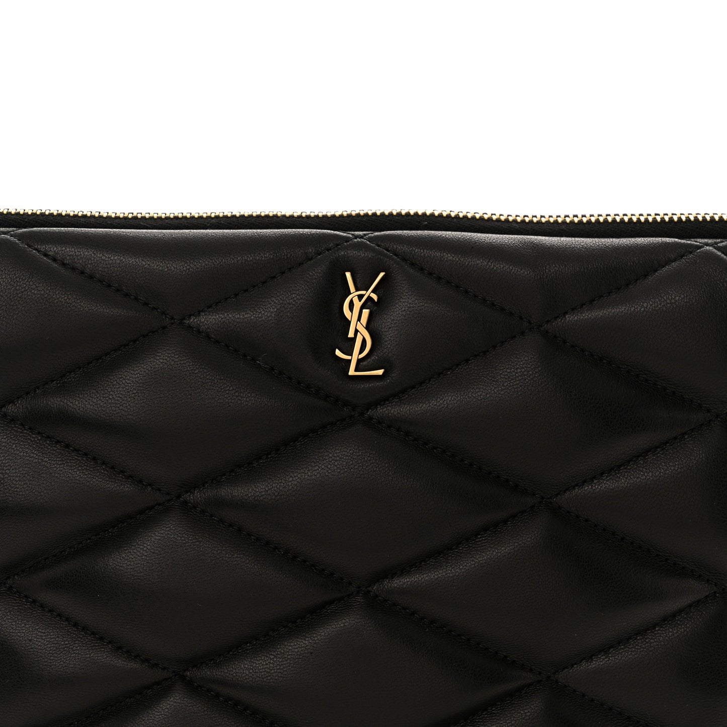 Lambskin Monogram Medium Sade Puffer Pouch Black