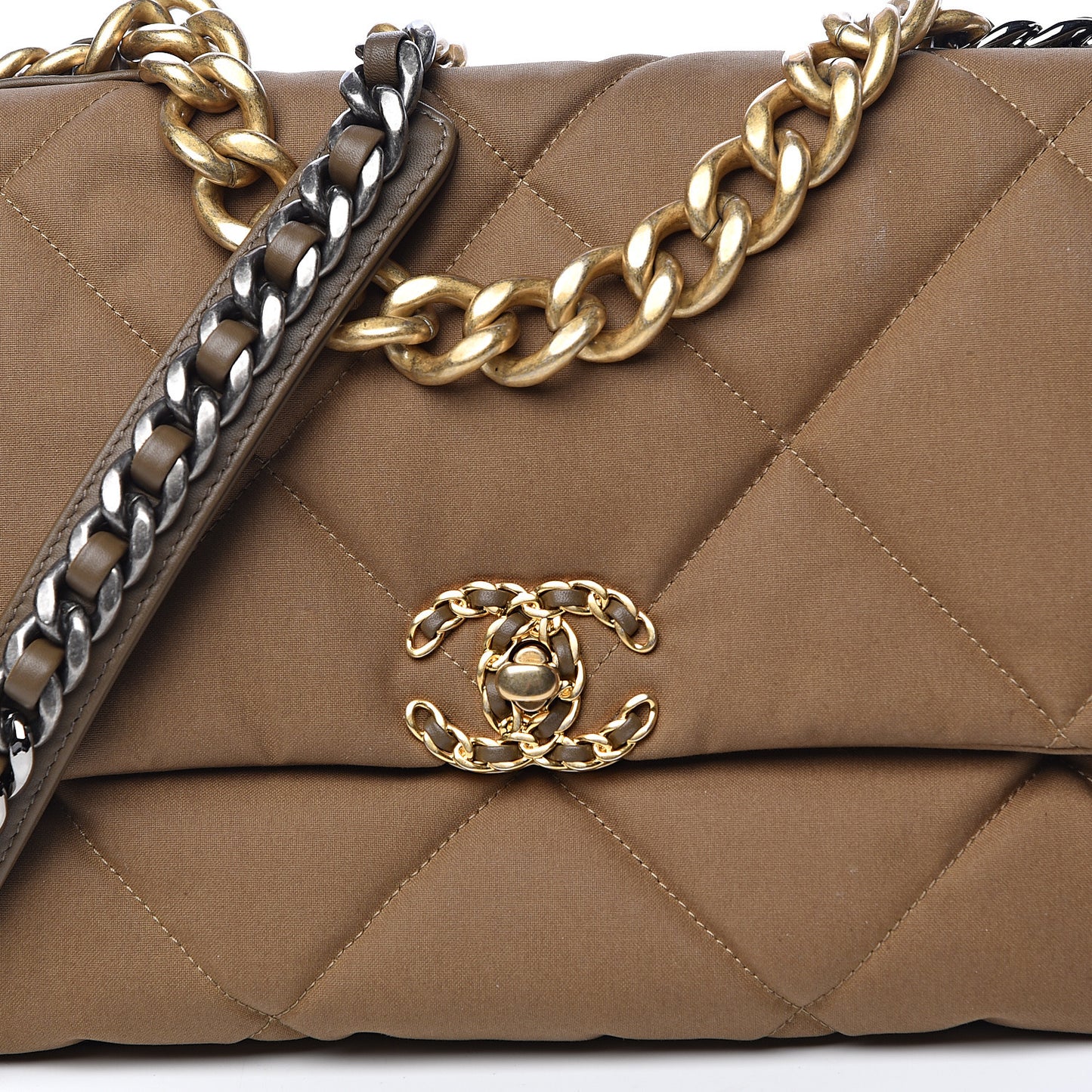 Canvas Quilted Large 19 Flap Bronze