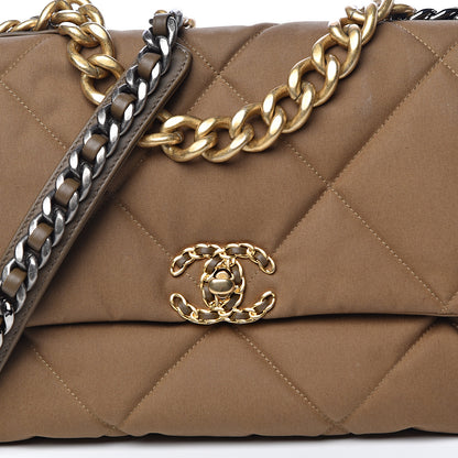 Chanel Canvas Quilted Large 19 Flap Bronze 10 of 11