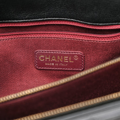 Chanel Patent Goatskin Quilted Small CC Eyelet Tote Black 5 of 9
