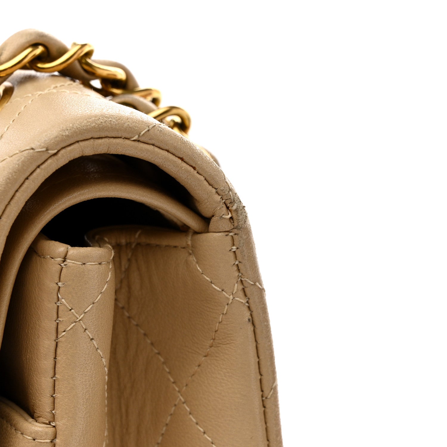 Chanel Lambskin Quilted Medium Double Flap Beige 15 of 15