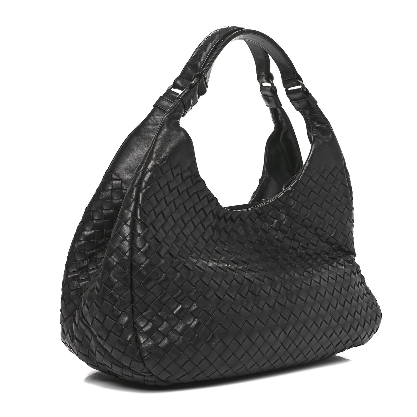 Nappa Intrecciato Medium Campana Hobo Black