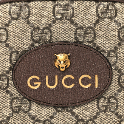 Gucci GG Supreme Monogram Mini Neo Vintage Double Zip Messenger Bag Beige New Acero Crop 8 of 10