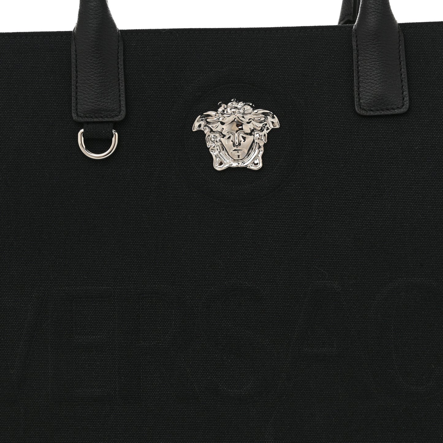 Canvas Calfskin Large La Medusa Tote Bag Black