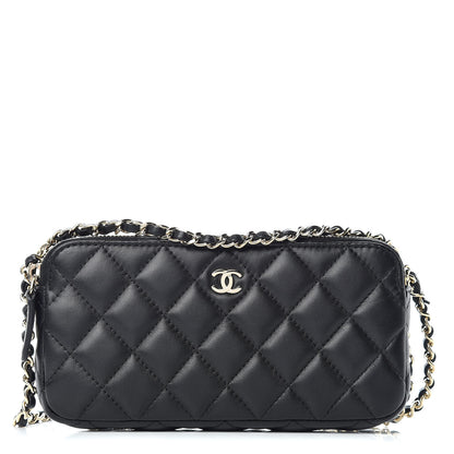 Chanel Lambskin Quilted Small Clutch With Chain Black 1 of 11