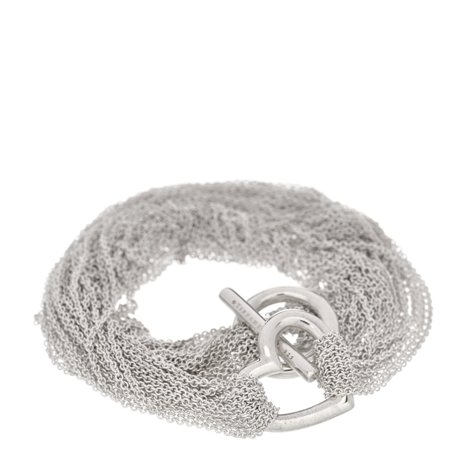 Tiffany Sterling Silver Heart Mesh Necklace 1 of 3