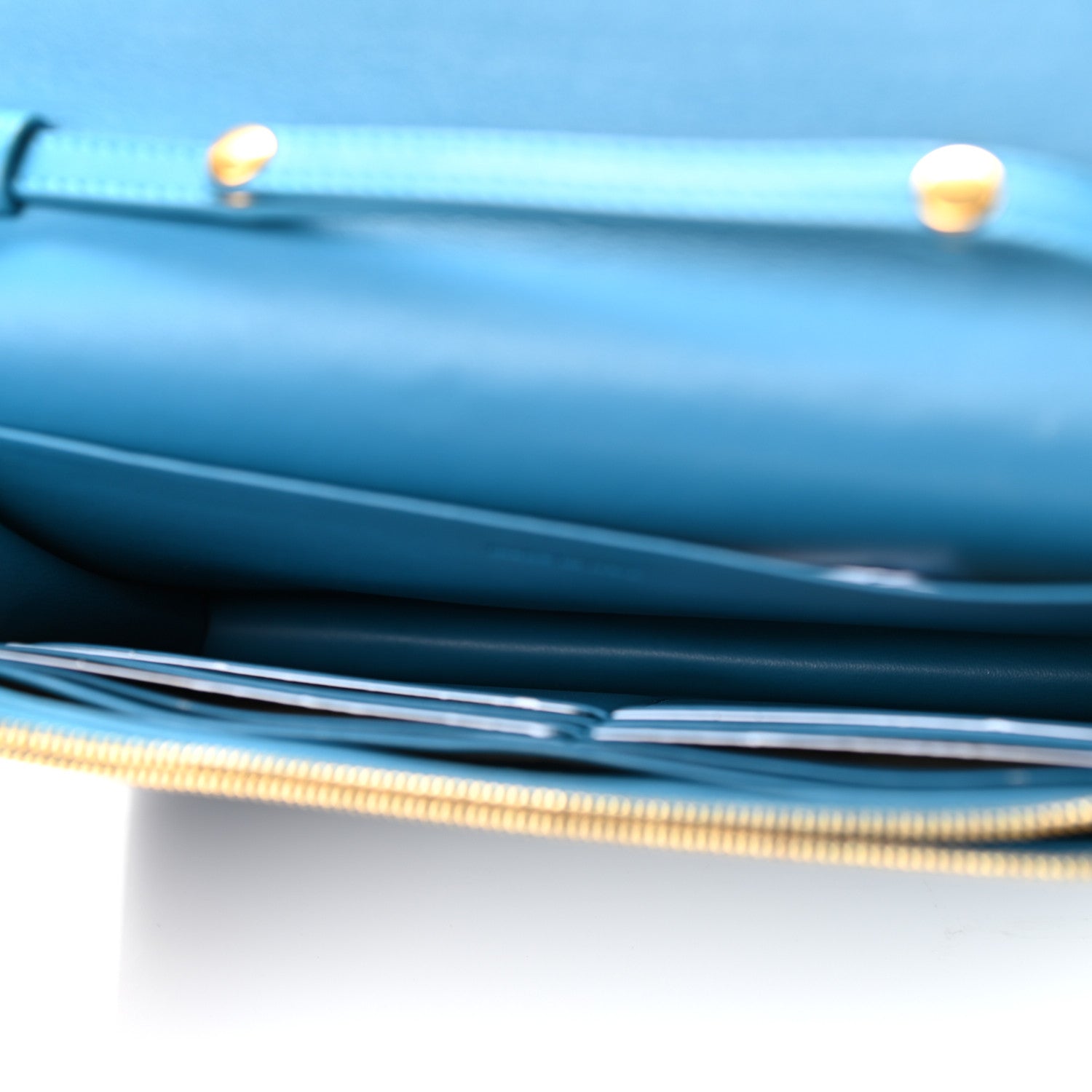 Celine Smooth Lambskin Frame Evening Chain Clutch Turchese Liquorice 5 of 11
