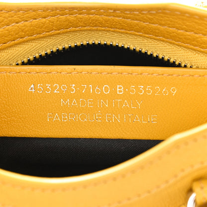 Balenciaga Chevre Silver Metallic Edge Hardware Nano City Jaune Epi 7 of 13