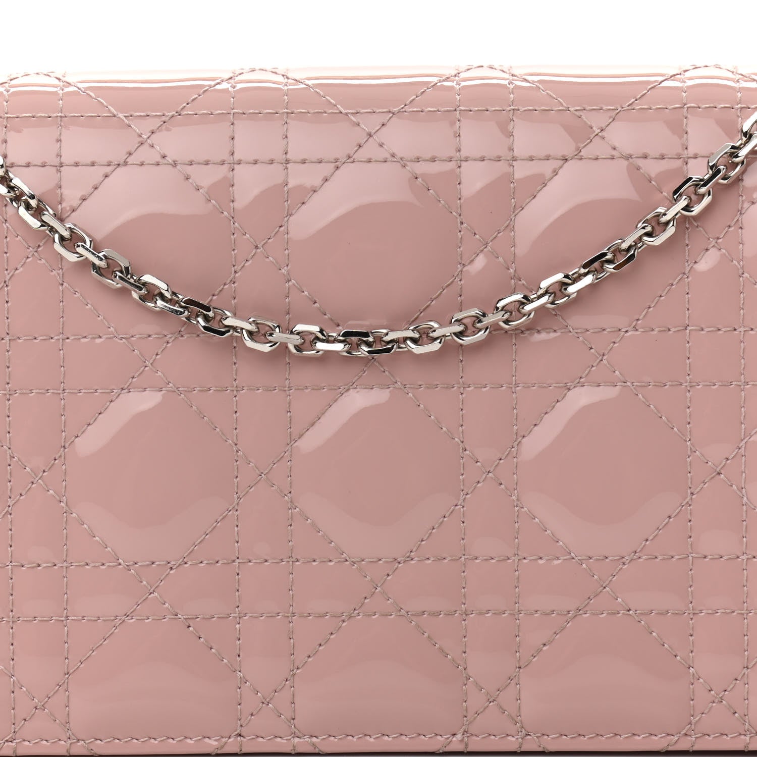 Christian Dior Patent Cannage Lady Dior Clutch Rose Clair 9 of 14