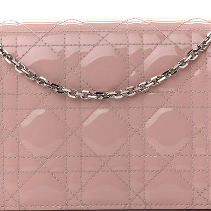 Christian Dior Patent Cannage Lady Dior Clutch Rose Clair 9 of 14