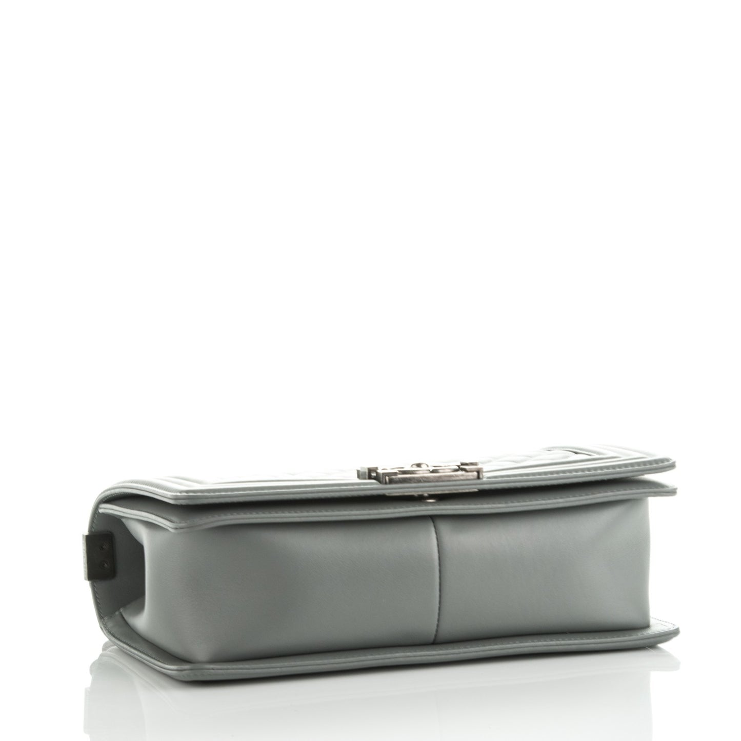 Calfskin Quilted Medium Boy Flap Grey