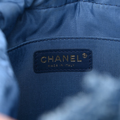 Chanel Denim Quilted Mood Bucket With Chain Blue Multicolor 6 of 11