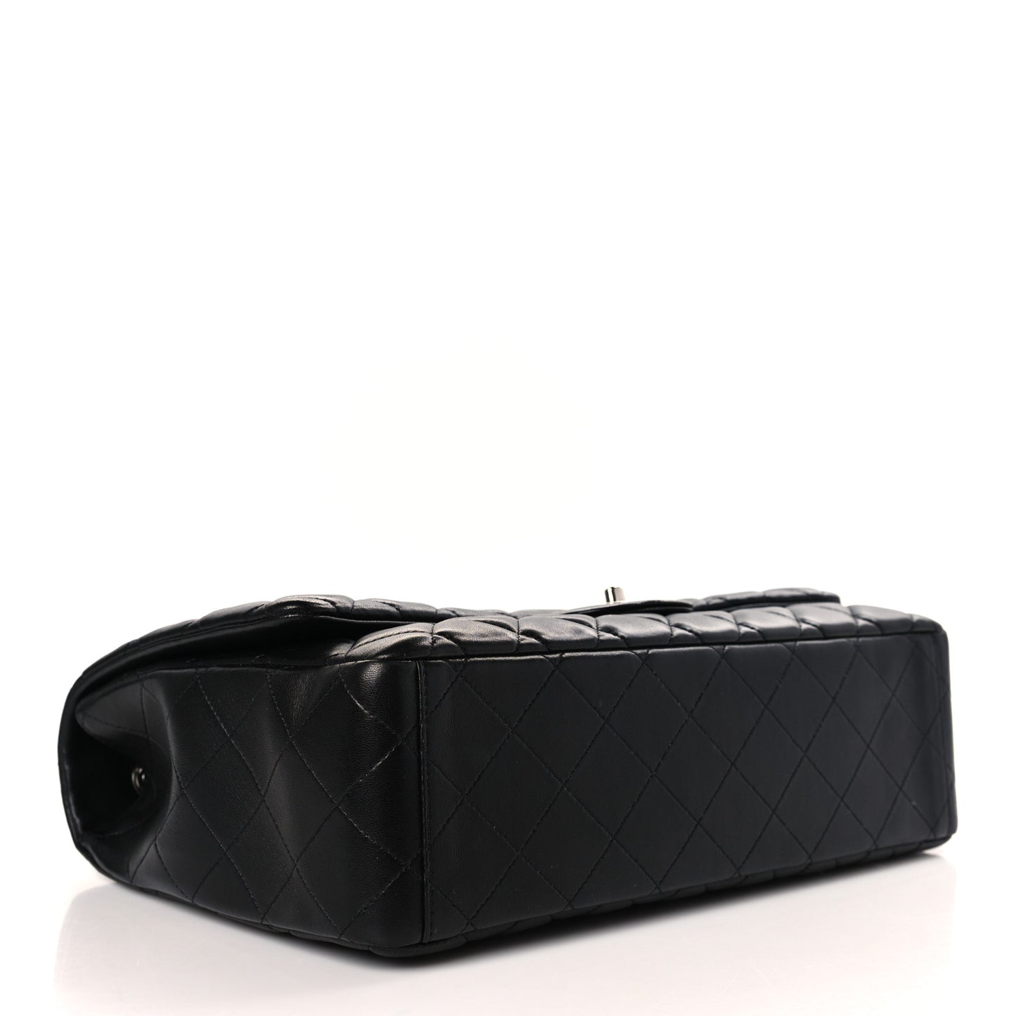 Lambskin Quilted Maxi Single Flap Black