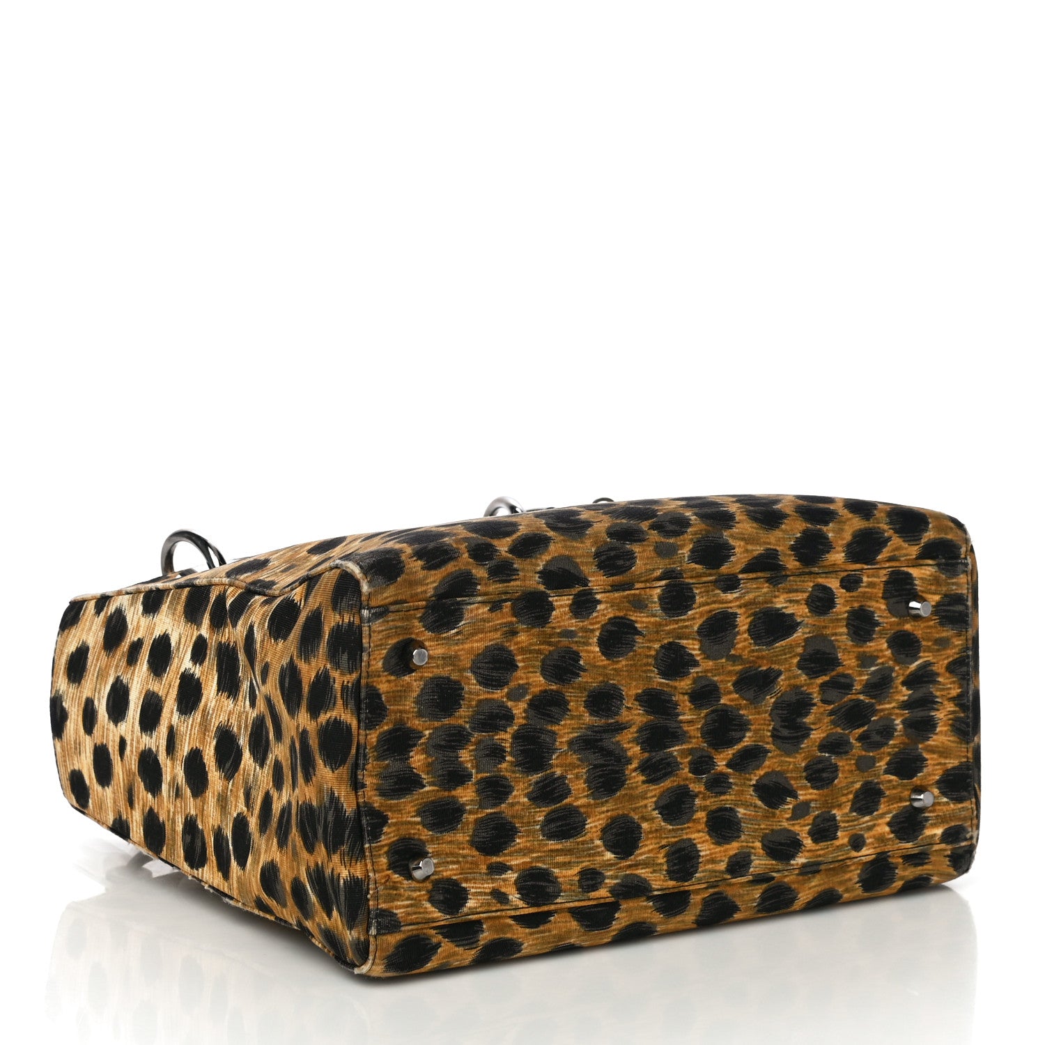 Christian Dior Canvas Leopard Print Medium Lady Dior 4 of 10