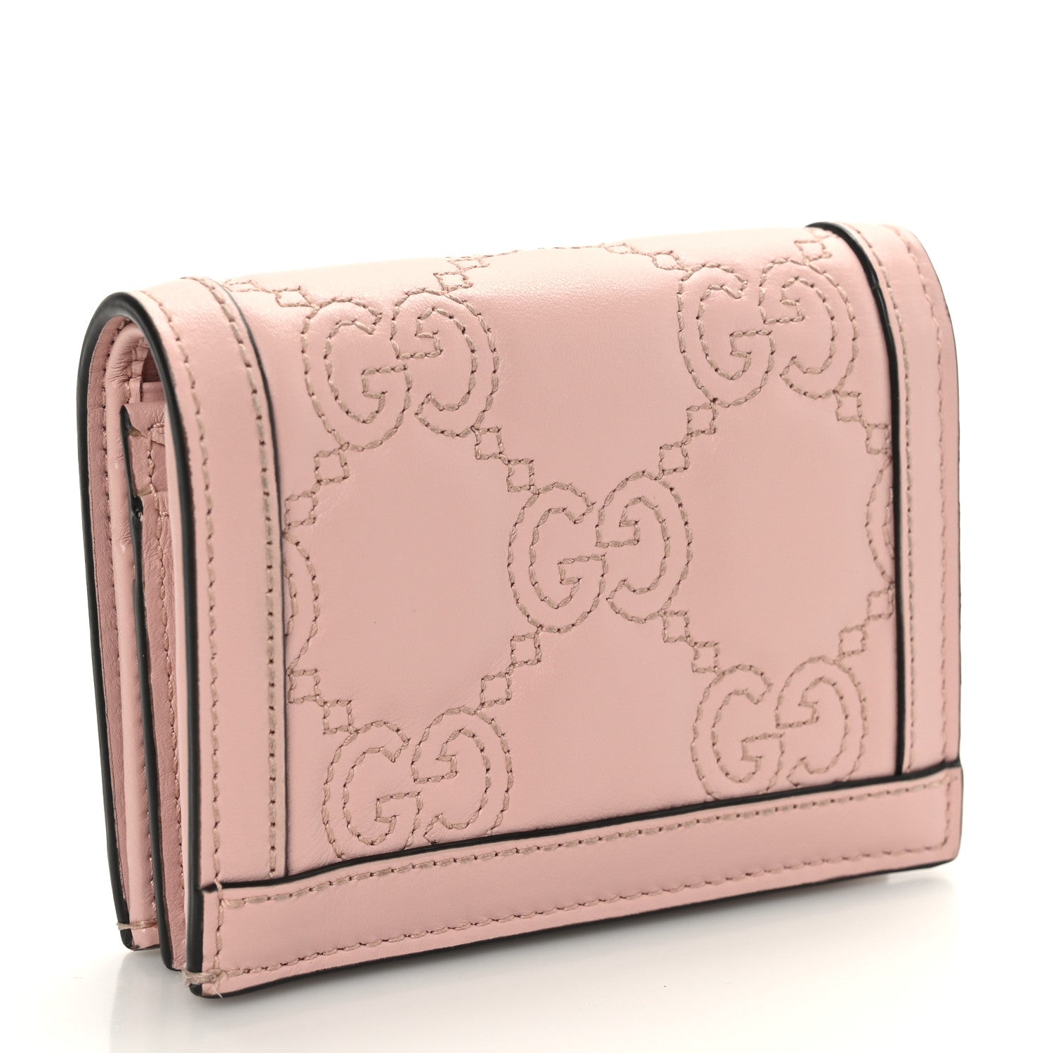 Gucci Calfskin GG Matelasse Card Case Wallet Perfect Pink 4 of 7