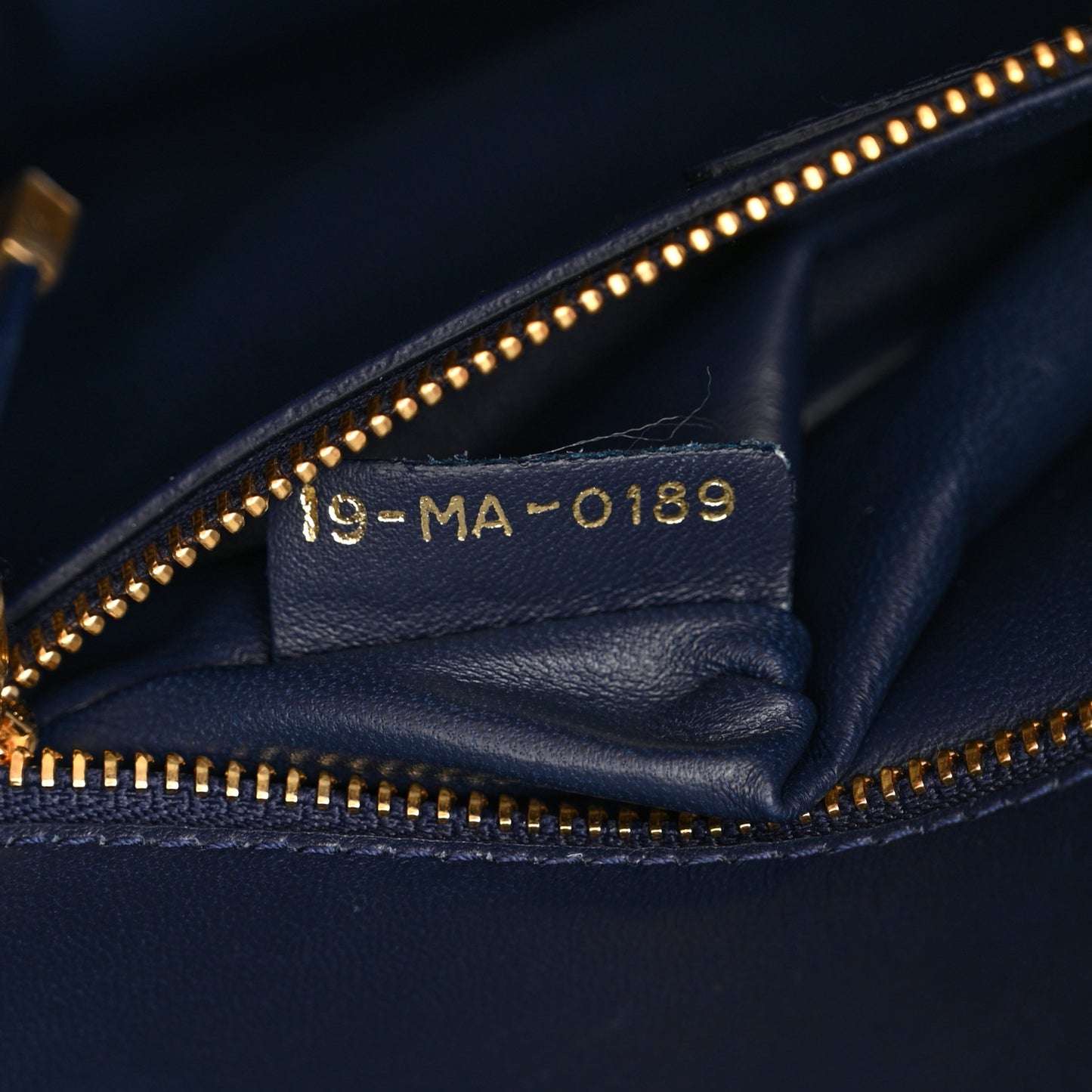 Shiny Crinkled Lambskin 30 Montaigne Flap Bag Indigo