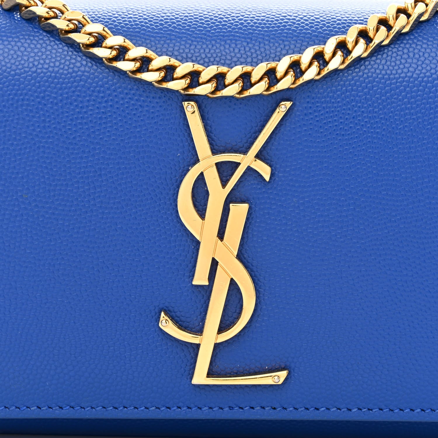 Saint Laurent Grain De Poudre Small Classic Monogram Kate Satchel Royal Blue 9 of 11