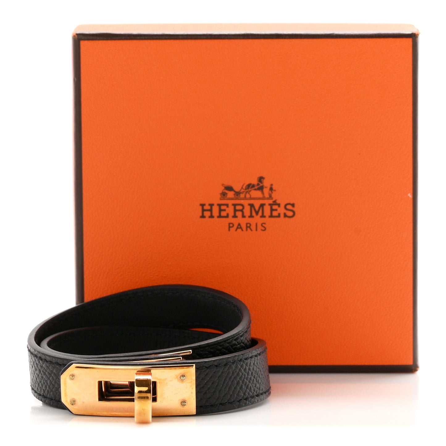 Epsom Kelly Double Tour Bracelet S Black