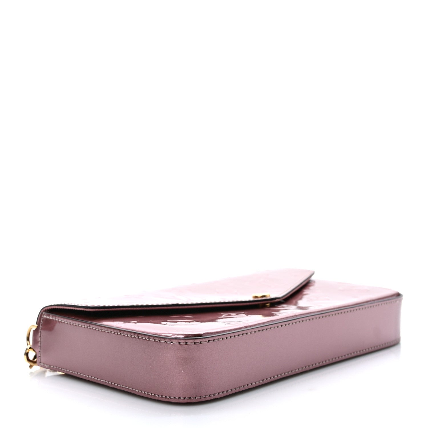 Louis Vuitton Vernis Pochette Felicie Chain Wallet Metallic Pale Pink 5 of 10
