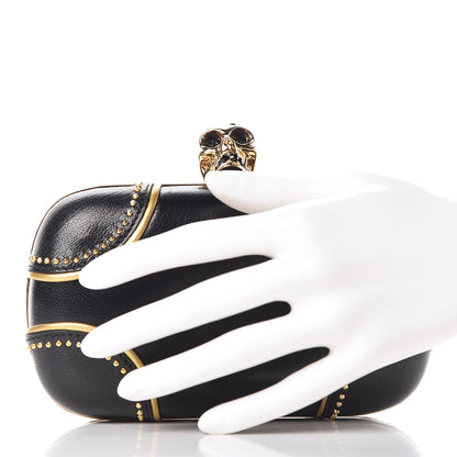 Alexander McQueen Nappa Studded Skull Box Clutch Black 2 of 7