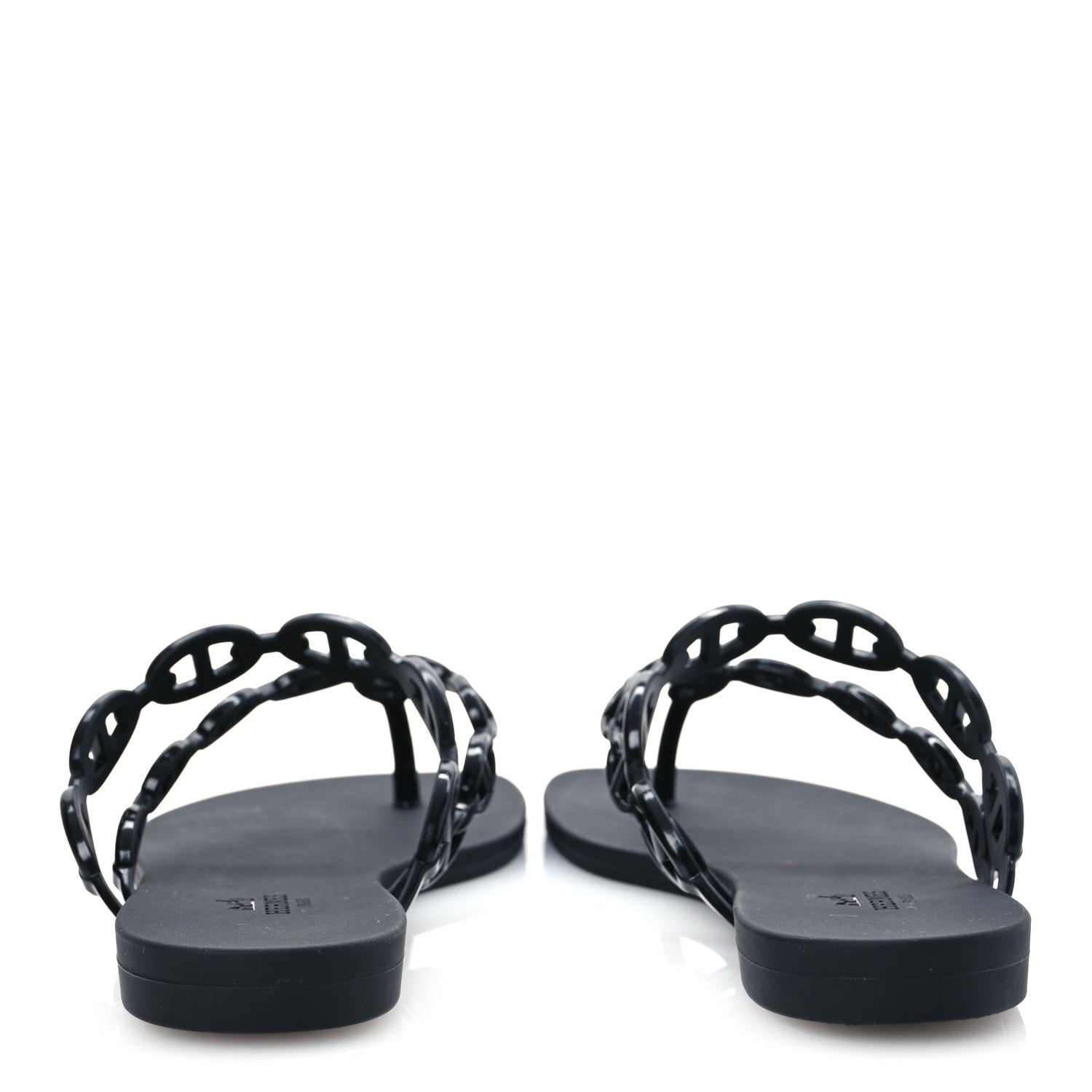 Hermes Rubber Chaine d'Ancre Island Sandals 38 Black 6 of 10
