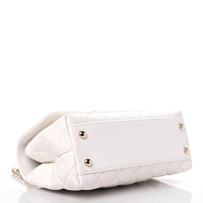 Chanel Caviar Quilted Mini Coco Handle Flap White 4 of 13