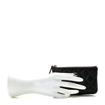 Chanel Lambskin Quilted Small Cosmetic Case Black 3 of 9