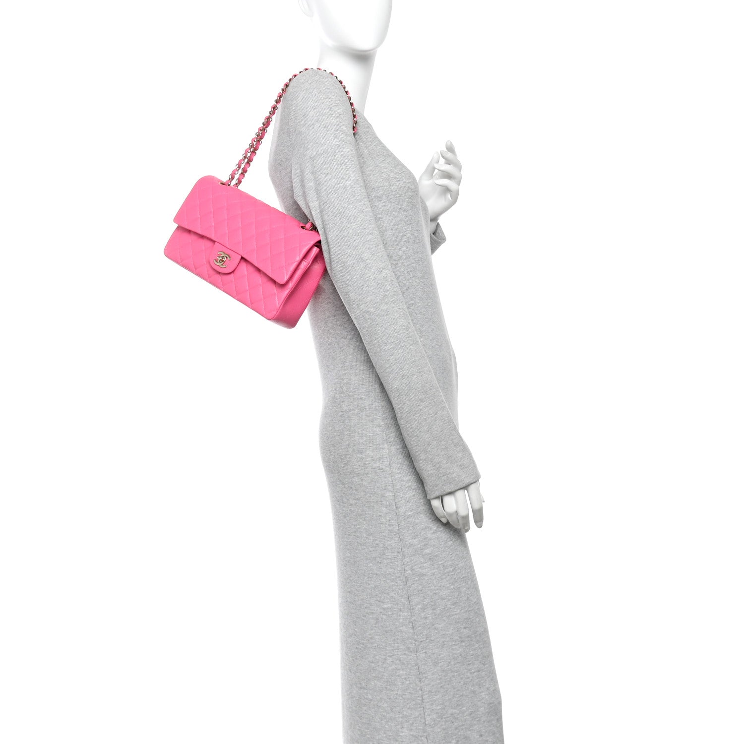 Chanel Caviar Quilted Medium Double Flap Pink 2 of 11
