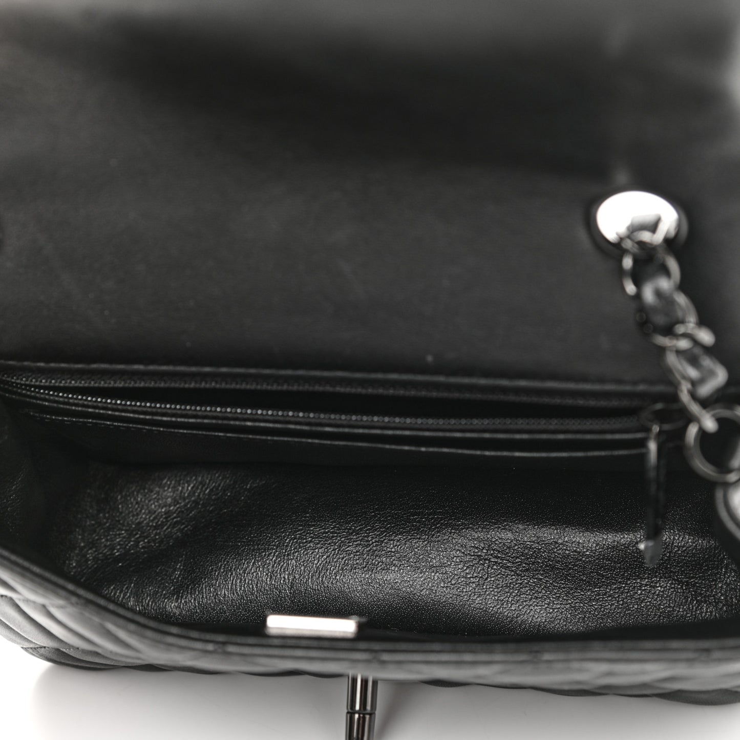 Lambskin Quilted Mini Rectangular Flap So Black