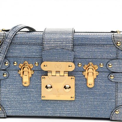 Louis Vuitton Coated Canvas Denim Petite Malle Blue 8 of 12