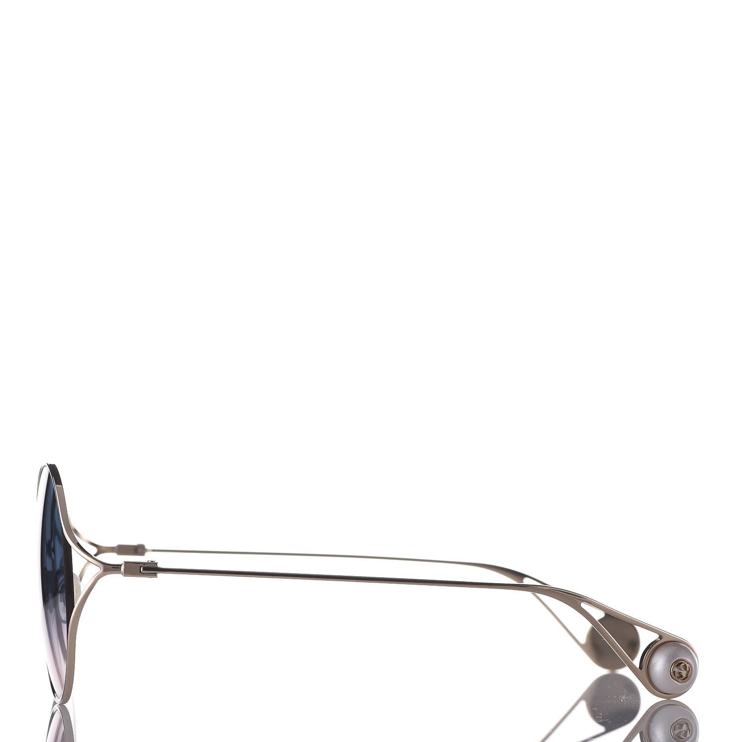 Gucci Round Pearl Tip Sunglasses GG0253S Gold 3 of 8