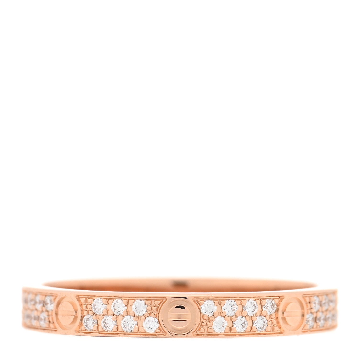 Cartier 18K Pink Gold Diamond 2.6mm LOVE Paved Band Ring 49/4.75 3 of 4