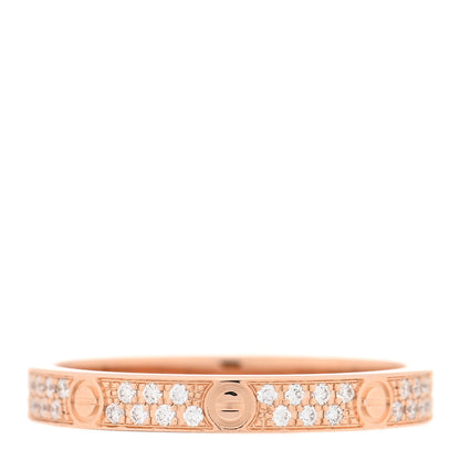 Cartier 18K Pink Gold Diamond 2.6mm LOVE Paved Band Ring 49/4.75 3 of 4