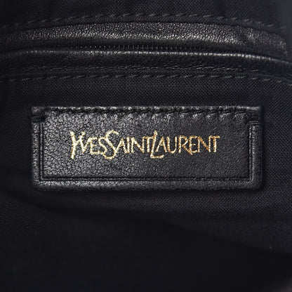 Saint Laurent Nubuck Crocodile Embossed Large Roady Hobo Black Gold 5 of 12
