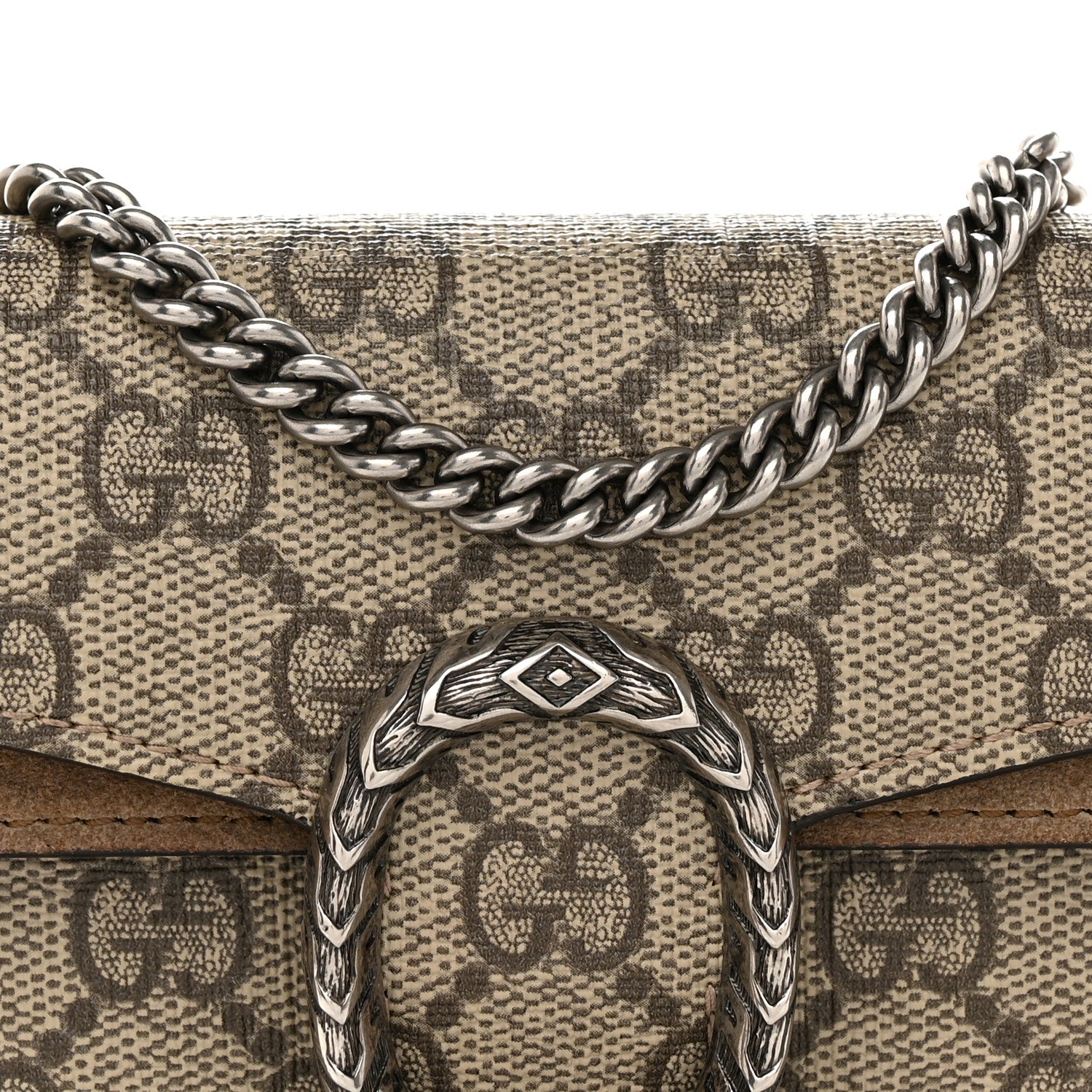 Gucci GG Supreme Monogram Super Mini Dionysus Shoulder Bag Taupe 7 of 12