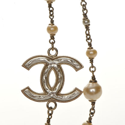 Chanel Irregular Pearl CC Long Necklace Light Gold 4 of 5