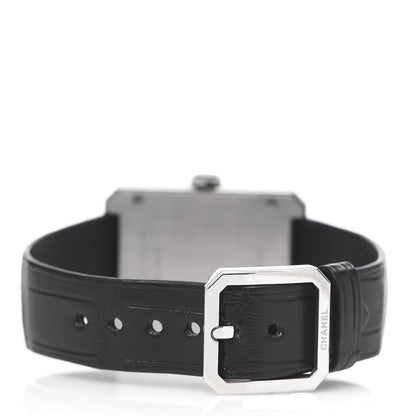 Chanel Stainless Steel Alligator 26mm Boy-Friend Quartz Watch Black 4 of 6